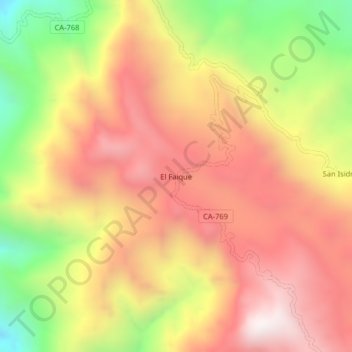Mapa topográfico El Faique, altitud, relieve