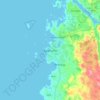 Mapa topográfico Åkrehamn, altitud, relieve