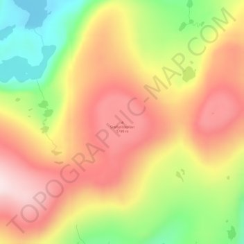 Mapa topográfico Snøfjellskollan, altitud, relieve