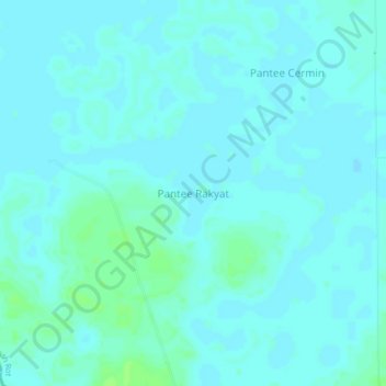 Mapa topográfico Pantee Rakyat, altitud, relieve