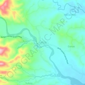 Mapa topográfico Calmay, altitud, relieve