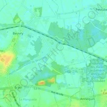 Mapa topográfico Le Préolan, altitud, relieve