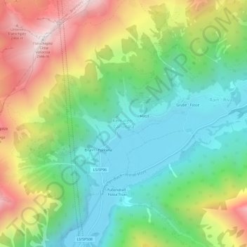 Mapa topográfico Kematen, altitud, relieve