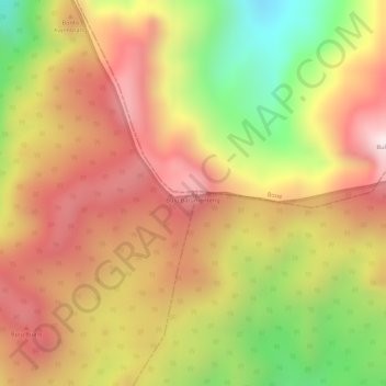 Mapa topográfico Bulu Batumenteng, altitud, relieve