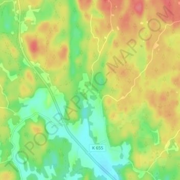 Mapa topográfico Fröjdadal, altitud, relieve