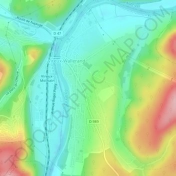 Mapa topográfico Prau, altitud, relieve