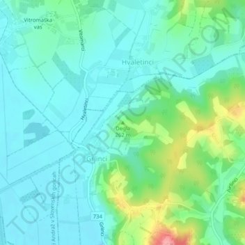 Mapa topográfico Degla, altitud, relieve