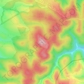 Mapa topográfico גבעה 400, altitud, relieve