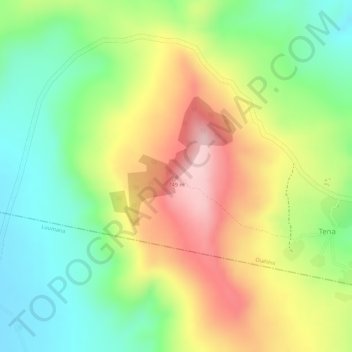 Mapa topográfico Tenakourou, altitud, relieve