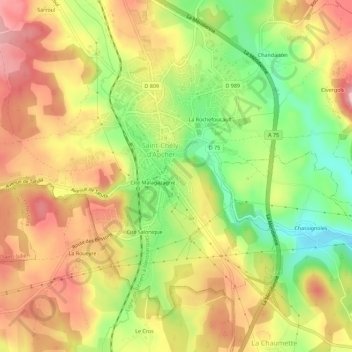 Mapa topográfico Truc de Bringer, altitud, relieve