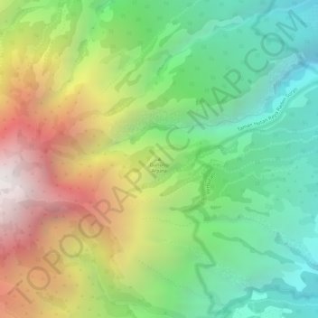Mapa topográfico Gunung Arjuna, altitud, relieve