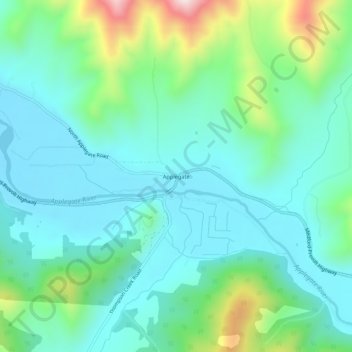 Mapa topográfico Applegate, altitud, relieve