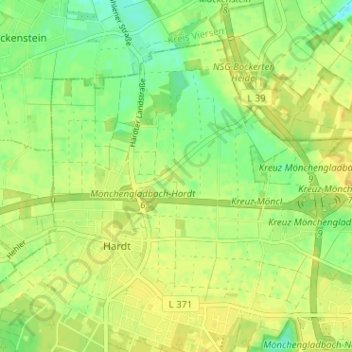 Mapa topográfico Kühlenhof, altitud, relieve