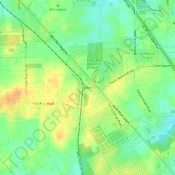 Mapa topográfico Bisbee, altitud, relieve