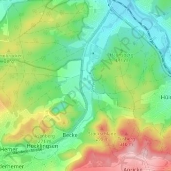 Mapa topográfico Edelburg, altitud, relieve