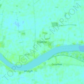Mapa topográfico Yokefleet, altitud, relieve