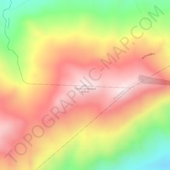 Mapa topográfico Cerro Canajagua, altitud, relieve