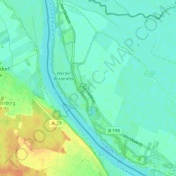 Mapa topográfico Besandten, altitud, relieve