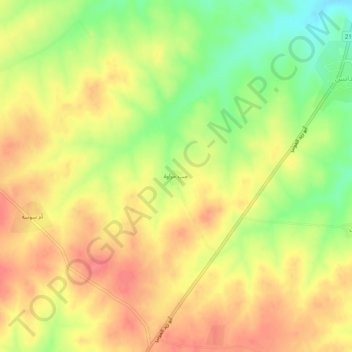 Mapa topográfico Jibb Jerawa, altitud, relieve