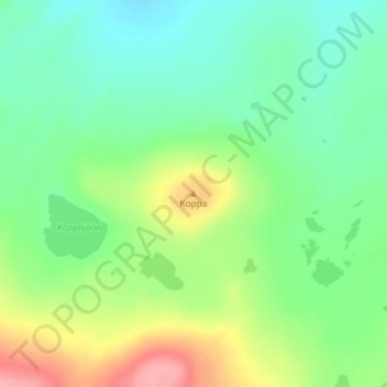 Mapa topográfico Koppa, altitud, relieve