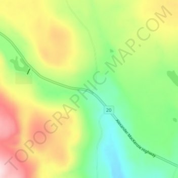 Mapa topográfico Riske Creek, altitud, relieve