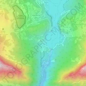 Mapa topográfico Búbal, altitud, relieve