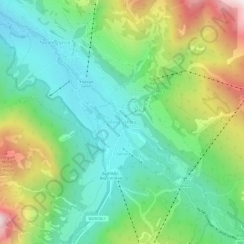 Mapa topográfico Moos, altitud, relieve
