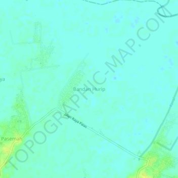 Mapa topográfico Bandan Hurip, altitud, relieve