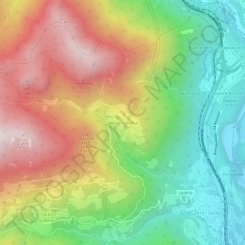 Mapa topográfico Spiluck, altitud, relieve