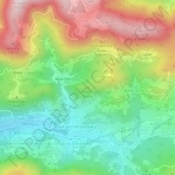 Mapa topográfico Tabori, altitud, relieve