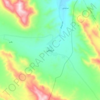 Mapa topográfico Mazayjan, altitud, relieve