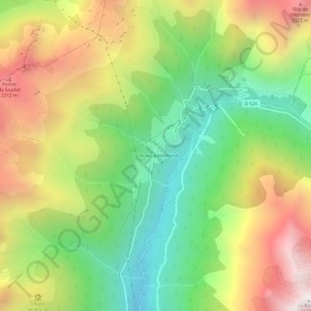 Mapa topográfico Le Rivier d'Allemond, altitud, relieve