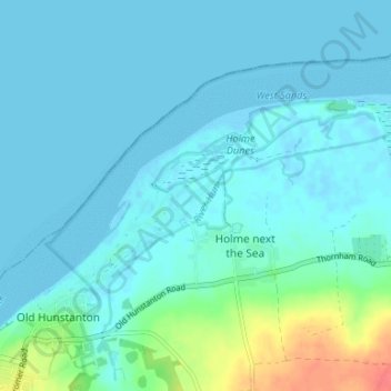 Mapa topográfico Flaxley, altitud, relieve