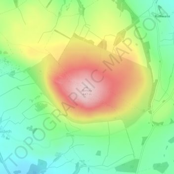Mapa topográfico Binsey, altitud, relieve