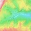 Mapa topográfico Arabba, altitud, relieve