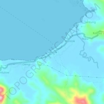 Mapa topográfico Sinulok, altitud, relieve