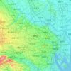 Mapa topográfico 練馬区, altitud, relieve