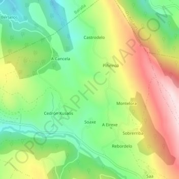 Mapa topográfico Outara, altitud, relieve