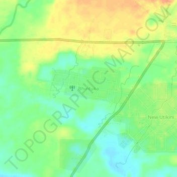 Mapa topográfico Bhintuka, altitud, relieve