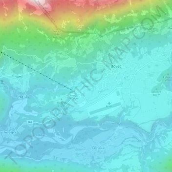 Mapa topográfico Dvor, altitud, relieve