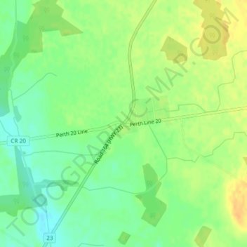 Mapa topográfico Russeldale, altitud, relieve