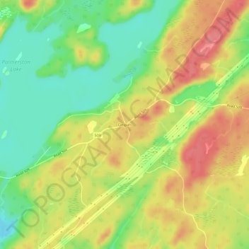 Mapa topográfico Ompah, altitud, relieve