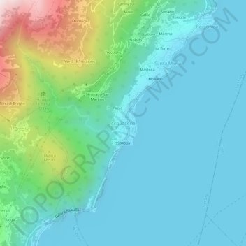 Mapa topográfico Acquaseria, altitud, relieve
