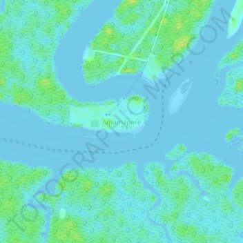 Mapa topográfico Amamapare, altitud, relieve