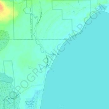 Mapa topográfico Traverse Bay, altitud, relieve