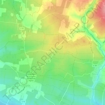 Mapa topográfico Cors, altitud, relieve
