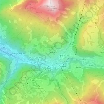 Mapa topográfico Plesdinaz, altitud, relieve