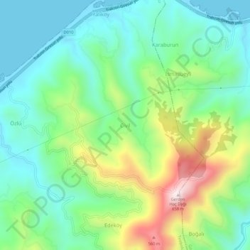 Mapa topográfico Civil, altitud, relieve