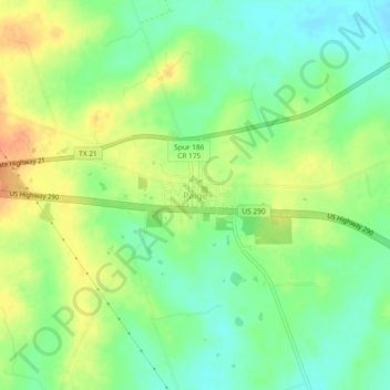 Mapa topográfico Paige, altitud, relieve