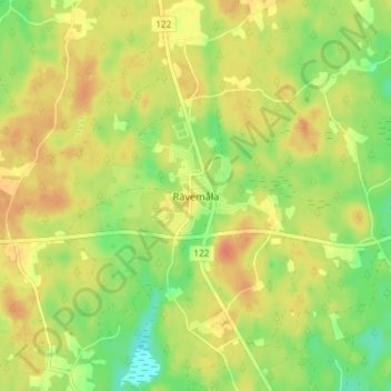 Mapa topográfico Rävemåla, altitud, relieve